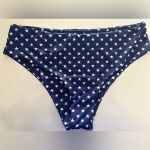 Blue and white Stars High-Rise Bikini Bottom